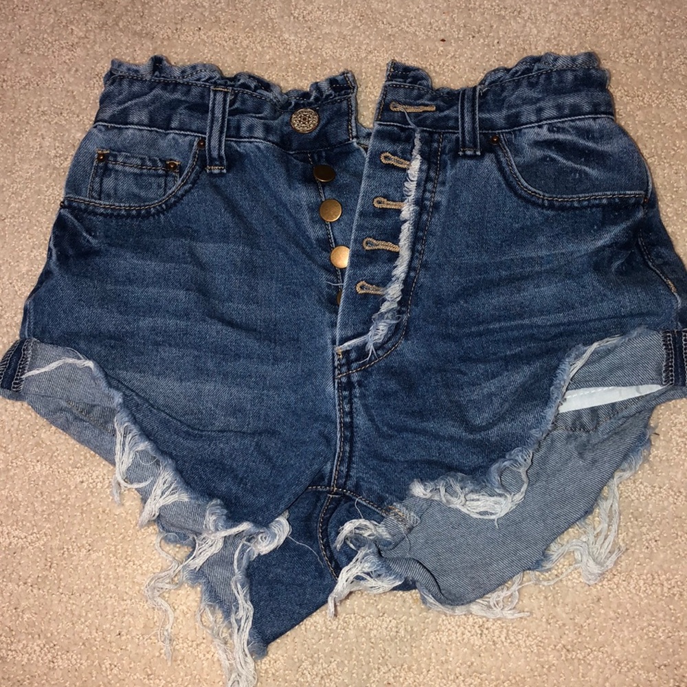 High waisted jean shorts